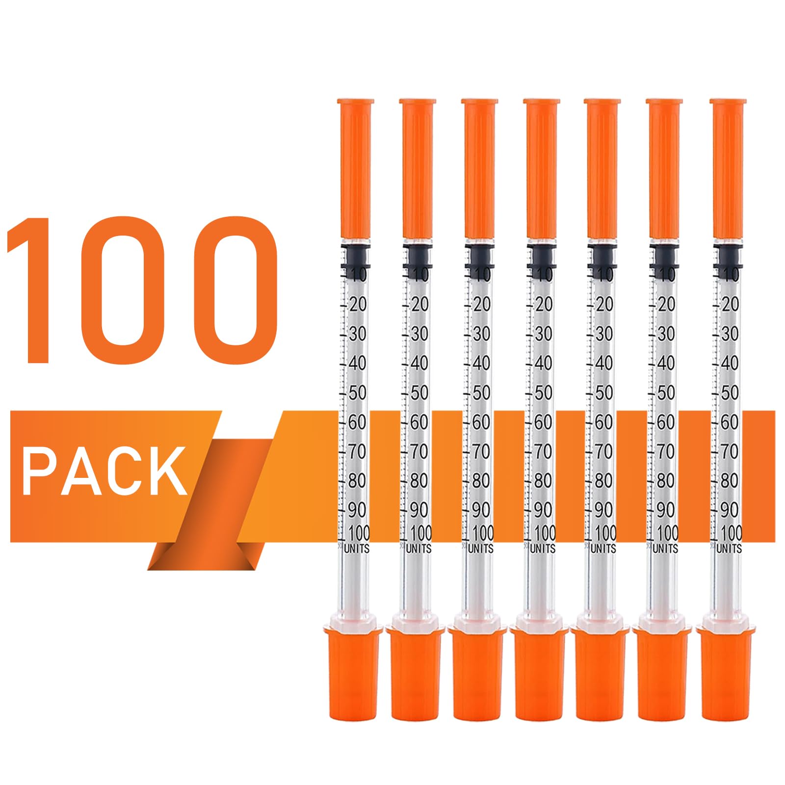 100PACK 1ML Syringes with 30G 1/2"(13mm) Needle, Lab Supplies Individually Wrapped (1CC 30G 1/2" - 100PACK) — Amazon image 3