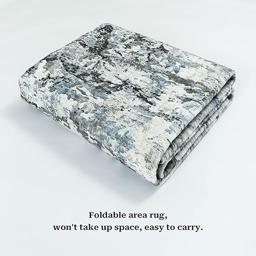Miniatura 5 de Alfombra de 3 x 5, alfombras lavables para sala de estar, resistente a las manchas, antideslizante, alfombra de área ultrafina para entrada pequeña,