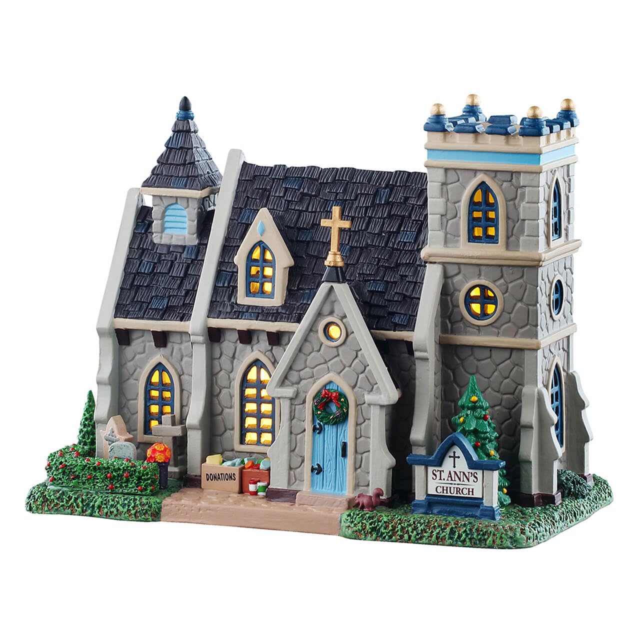 LEMAX Edificio Chiesa di Sant'Anna illuminata "St. Ann's Church" in porcellana H15.5x20x11.7 cm