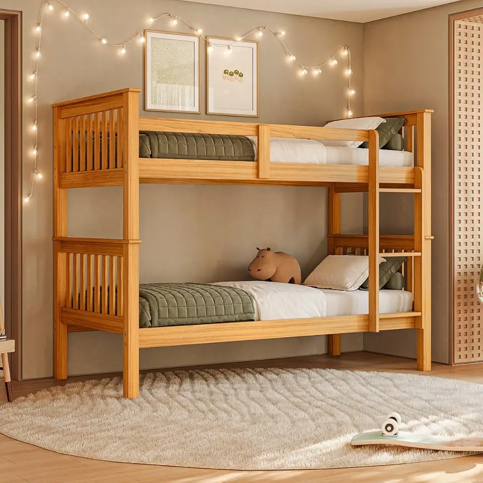 Cama Beliche Solteiro Dupla Suspensa Madeira Woodstore Mel