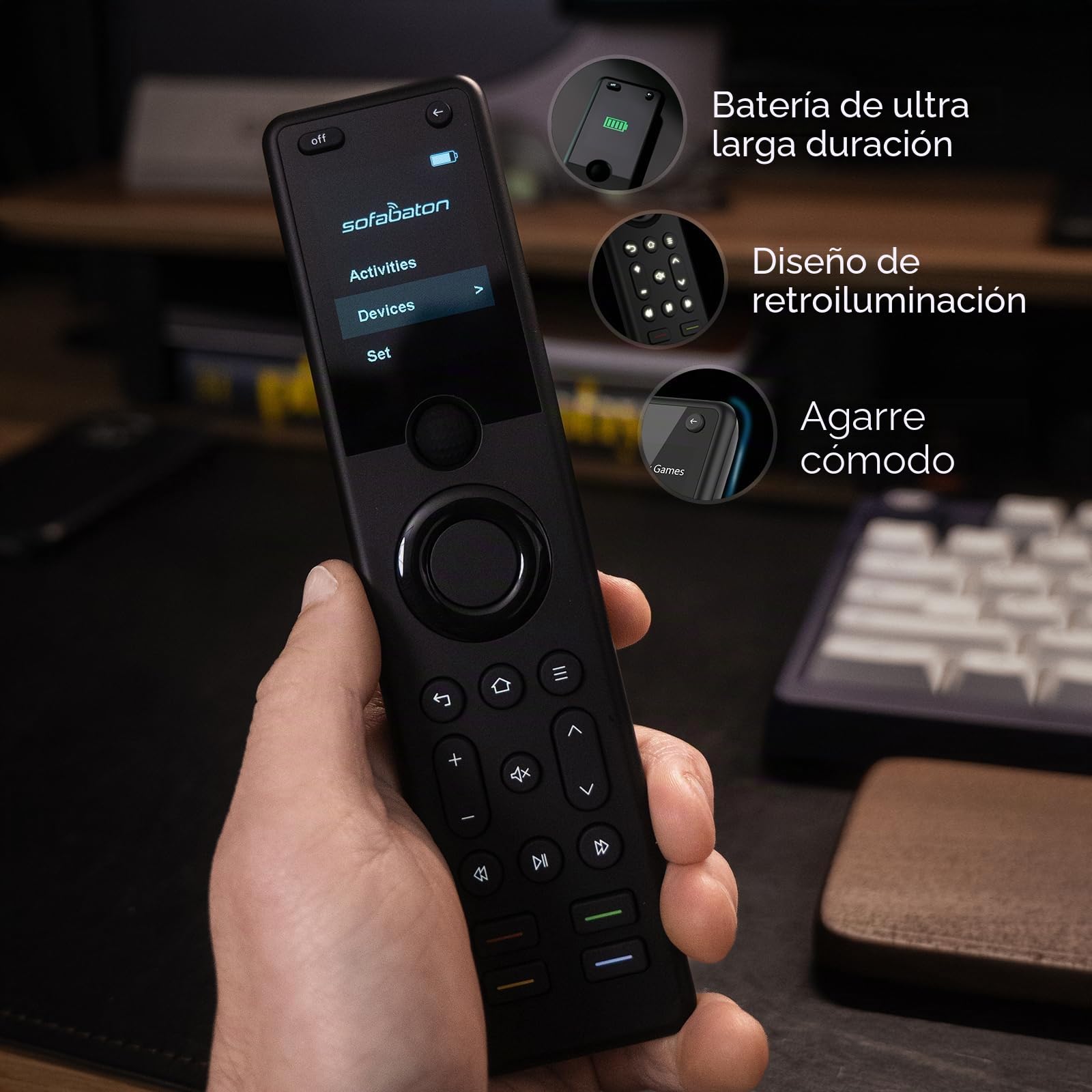 SofaBaton X1S - Mando a distancia universal con concentrador para actividades de un solo toque, ajuste de la aplicación SofaBaton compatible con más de 60 dispositivos