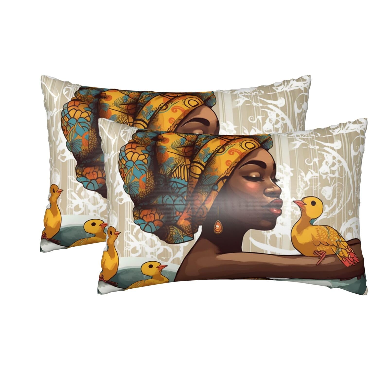 African Girl Satin Pillowcase for Hair and Skin Standard Size 20