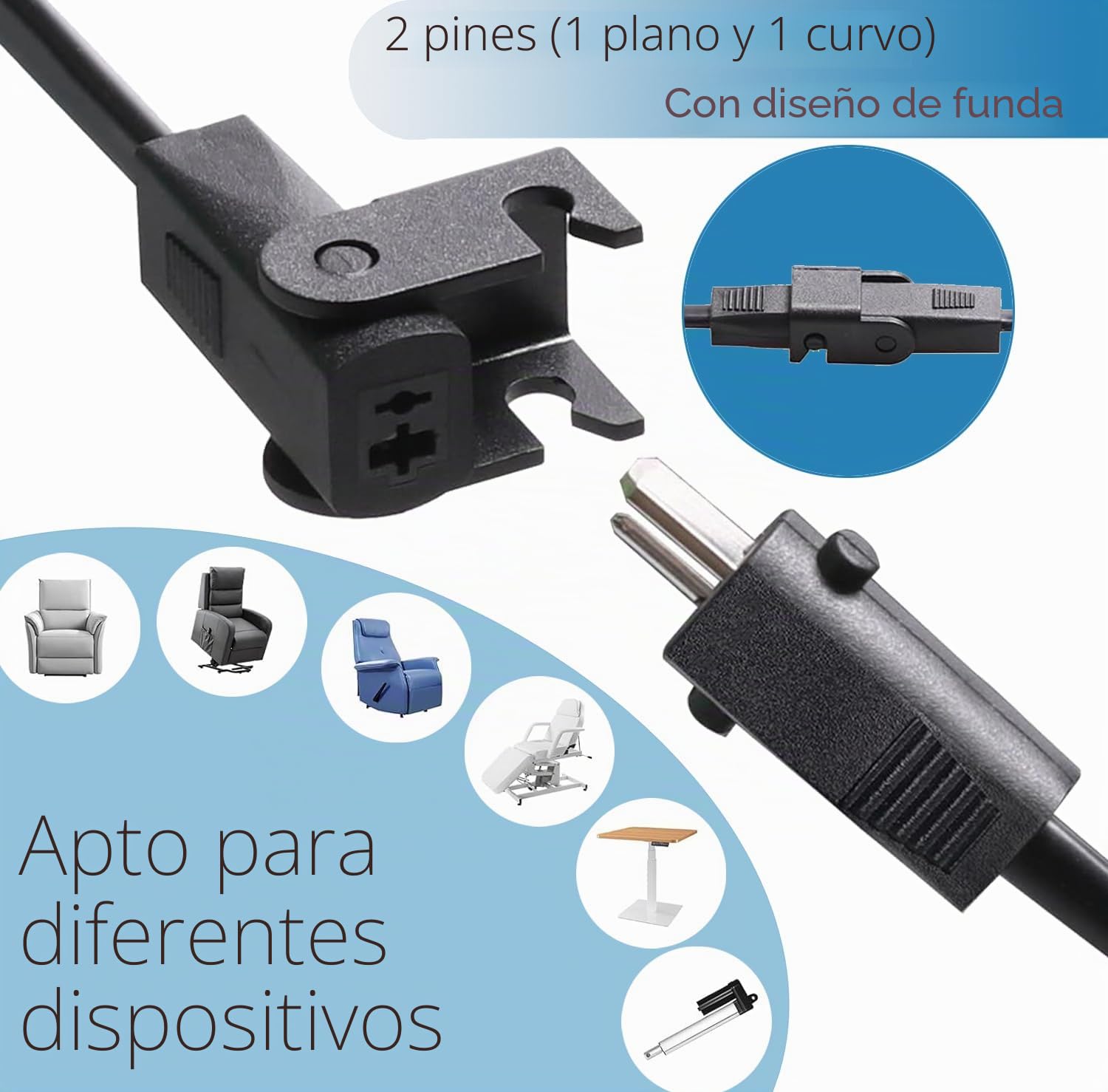hwx - Adaptador de corriente 29V2A, sillón reclinable, fuente de alimentación para sofá ZBHWX-A290020-A, HXY-270V2220A, KDDY008B con AC cable eléctrico