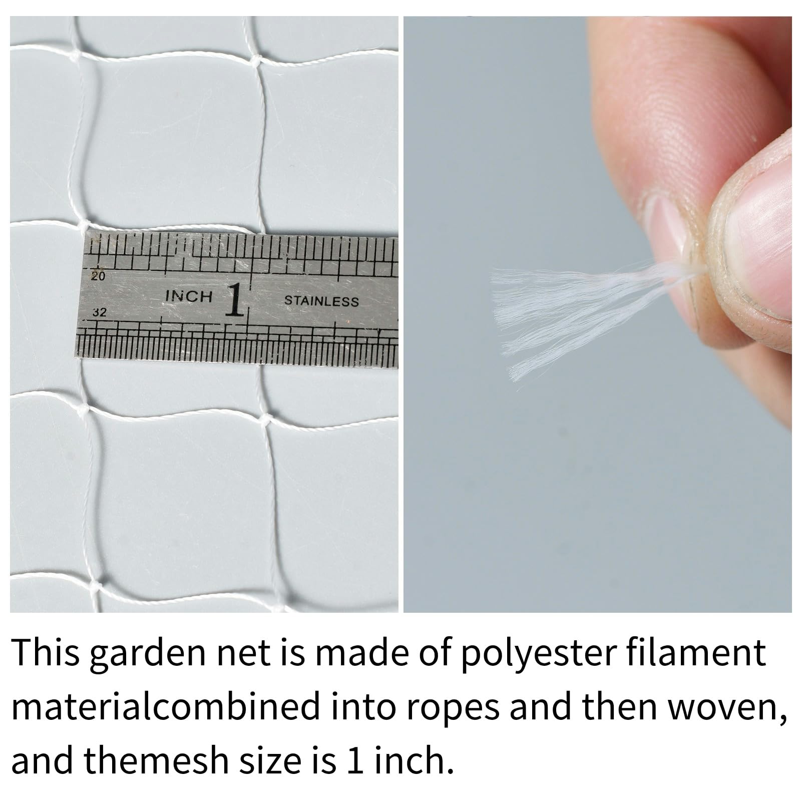 VBWSL 6'x50' White Polyester Bird Netting with 1