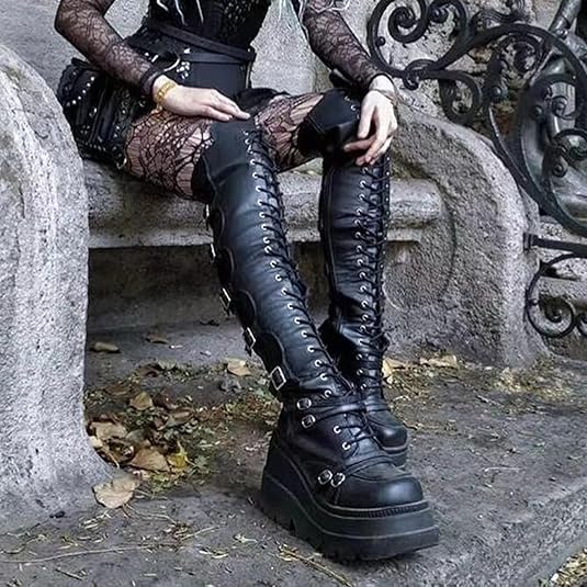 Gothic Vintage Winterschuhe Ankle Boots Damen Gothic Stiefel