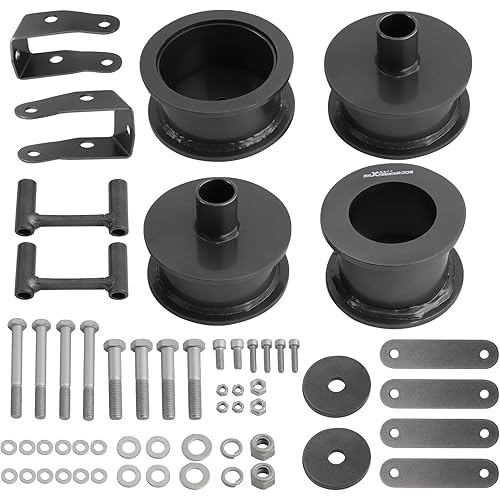 maXpeedingrods 3" Front & 3" Rear Leveling Lift Kit for Jeep Wrangler JK JKU 2WD 4WD 2007-2018, Front Rear Coil Spring Spacer Shock Extender Bracket, Gray