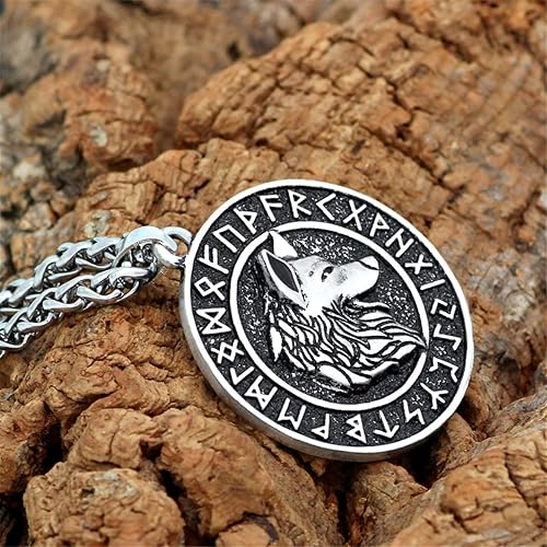 Miniatura 3 de Leprato Collar vikingo nórdico, amuleto de runa vikinga nórdica, dije de amuleto vikingo, regalo de joyería para hombres y mujeres