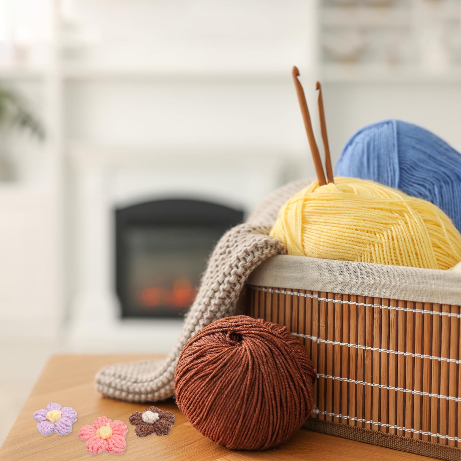 PATIKIL Fleurs Au Crochet, 50 Pcs Fleurs Appliquées Pour