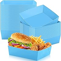 Vista 20 de Uiifan 50 bandejas de papel extragrandes negras de 5 libras desechables para comida, barco, nachos, bandeja para servir aperitivos, resistente a