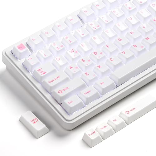 XVX Genuine Ceramic Keycaps,120 Keys Crush Pink Cherry Profile Keycaps for MX Magnetic Switches Gaming Office Keyboard - Crush Pink