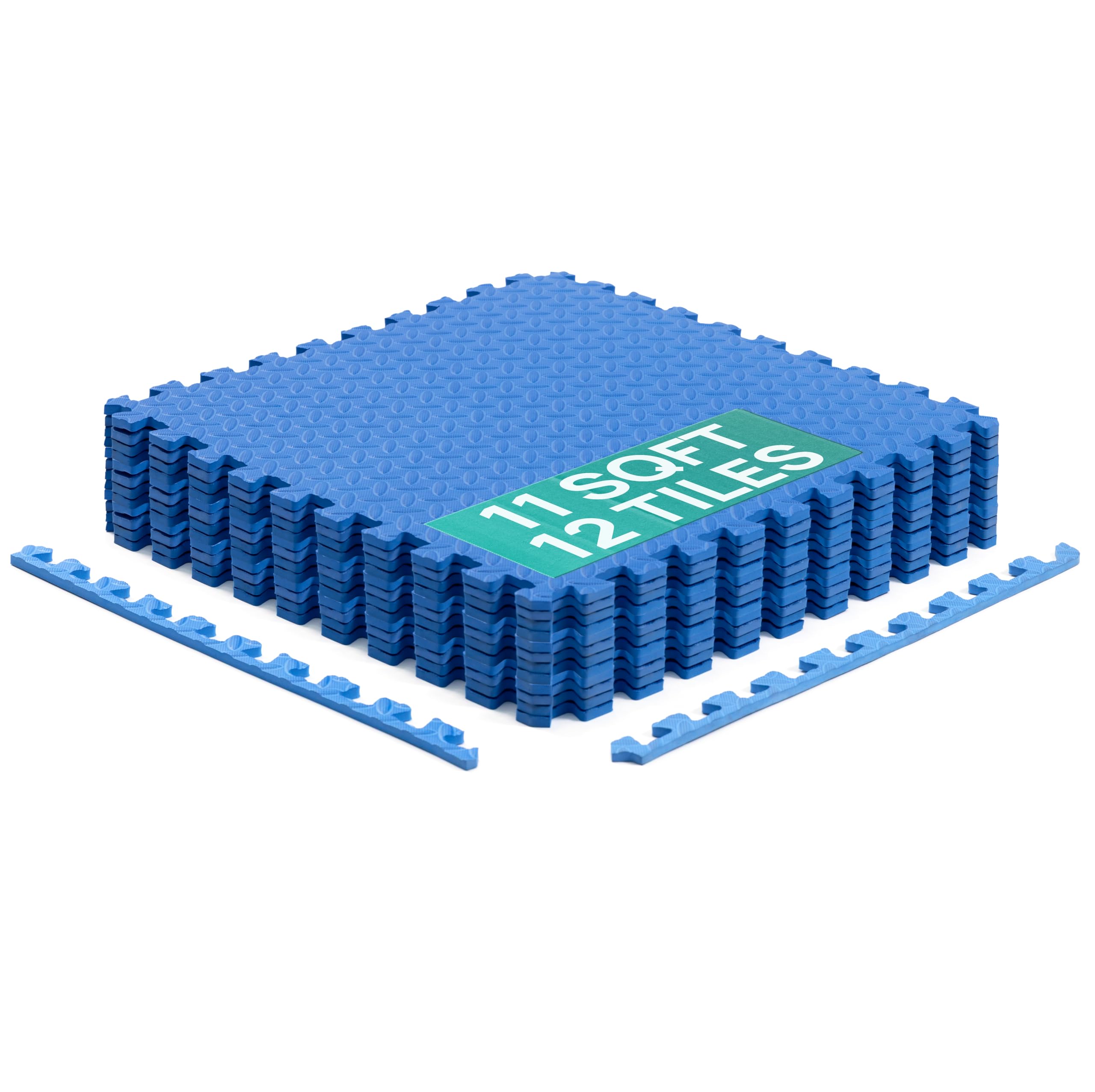 Yes4All Interlocking Floor Mats with Border – Foam Floor Mats/Gym Floor Mats with EVA Interlocking Tiles (12 Square Feet – Blue – 12 Tiles)-image-41