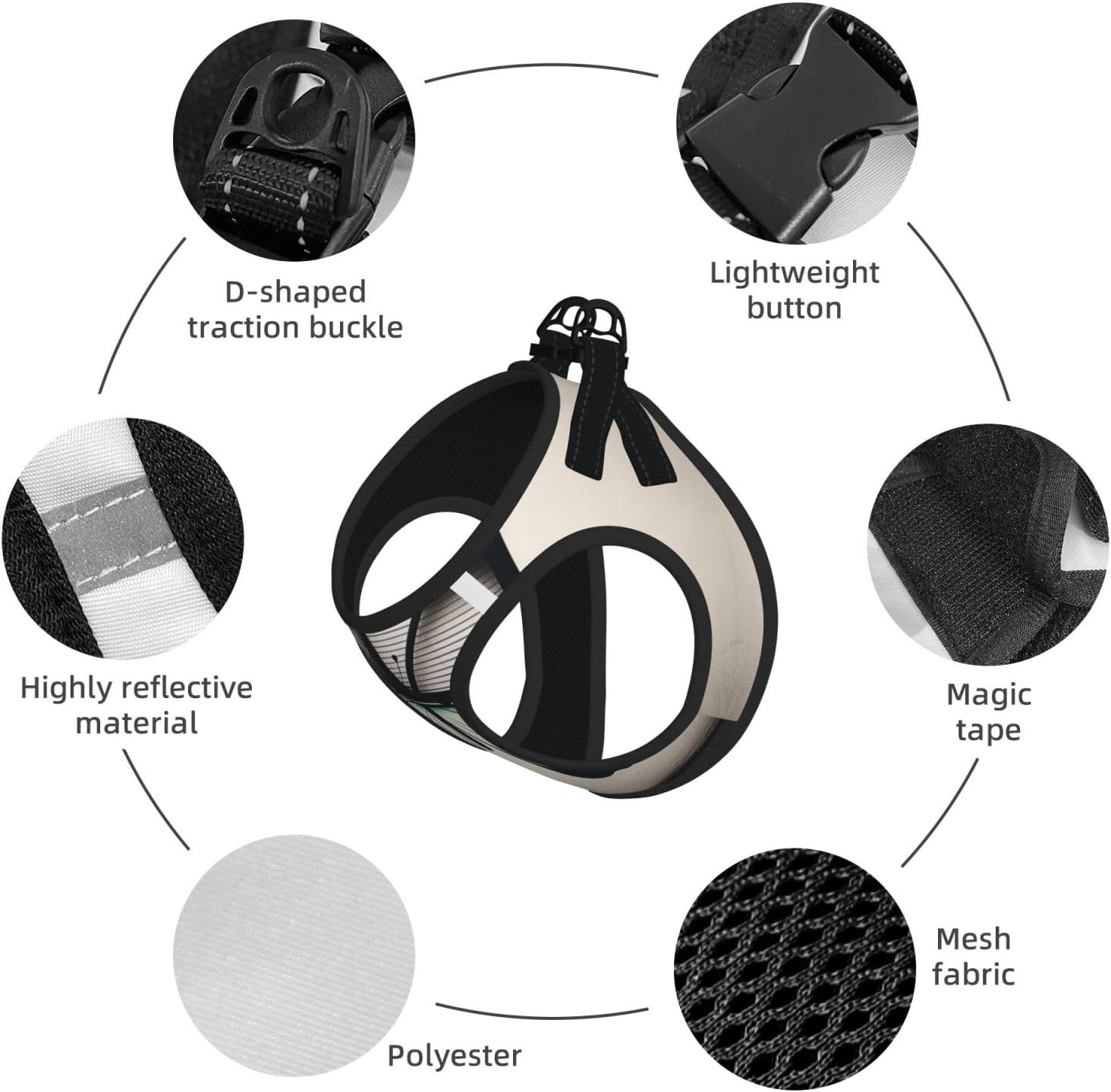 Butterfly Showcase Pet Vest Small Size Dog Harness and Leash Set for Training, Reflective & Adjustable with Accessories Small