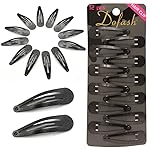 Dofash Snap Hair Clips Metal Grips 5CM/2IN Claw Clips for Thin Hair Basic Hair Accessories Hair Clips for Women (Black)
