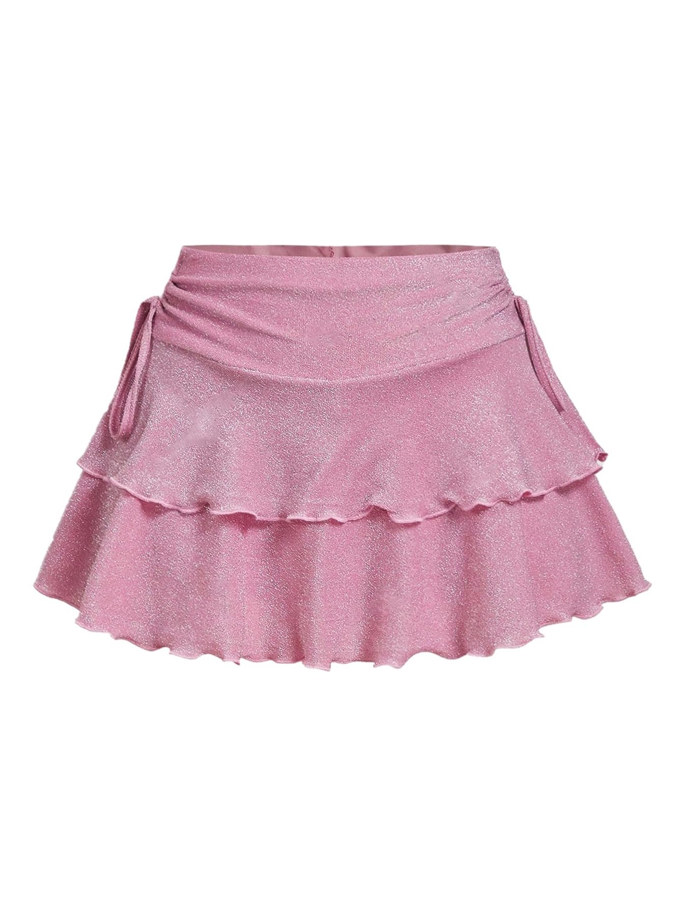 Photo 1 of SOLY HUX Women's Glitter Ruffle Mini Skirt