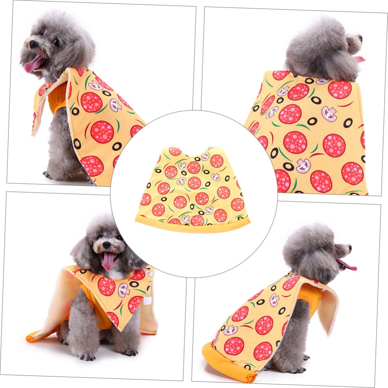BESPORTBLE 3piezas Disfraz De Pizza para Perros y Gatos Ropa De Halloween para Mascotas Traje Divertido y Cómodo para Otoño y