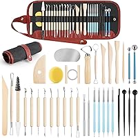Vista 16 de Herramientas de arcilla para esculpir, kit de herramientas de tallado de polímero de doble cara, juego de herramientas de cerámica de madera