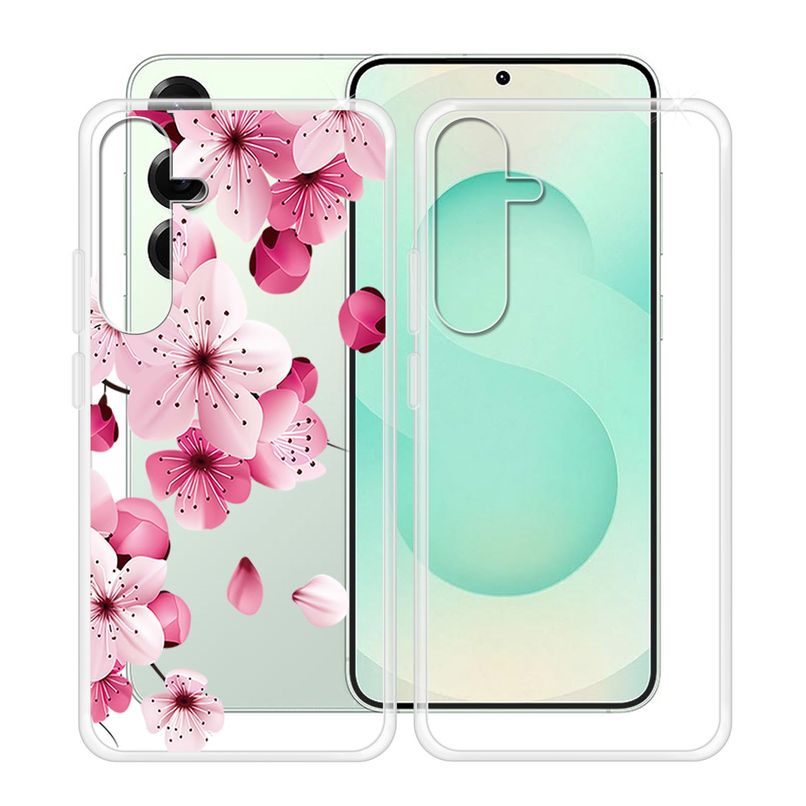 YQINHHME Phone Case for Samsung Galaxy S25+ (6.7"), 2 Pack Ultra-Thin Silicone Shell, [Anti-Yellowing X Shockproof] Soft TPU Clear Cover for Samsung