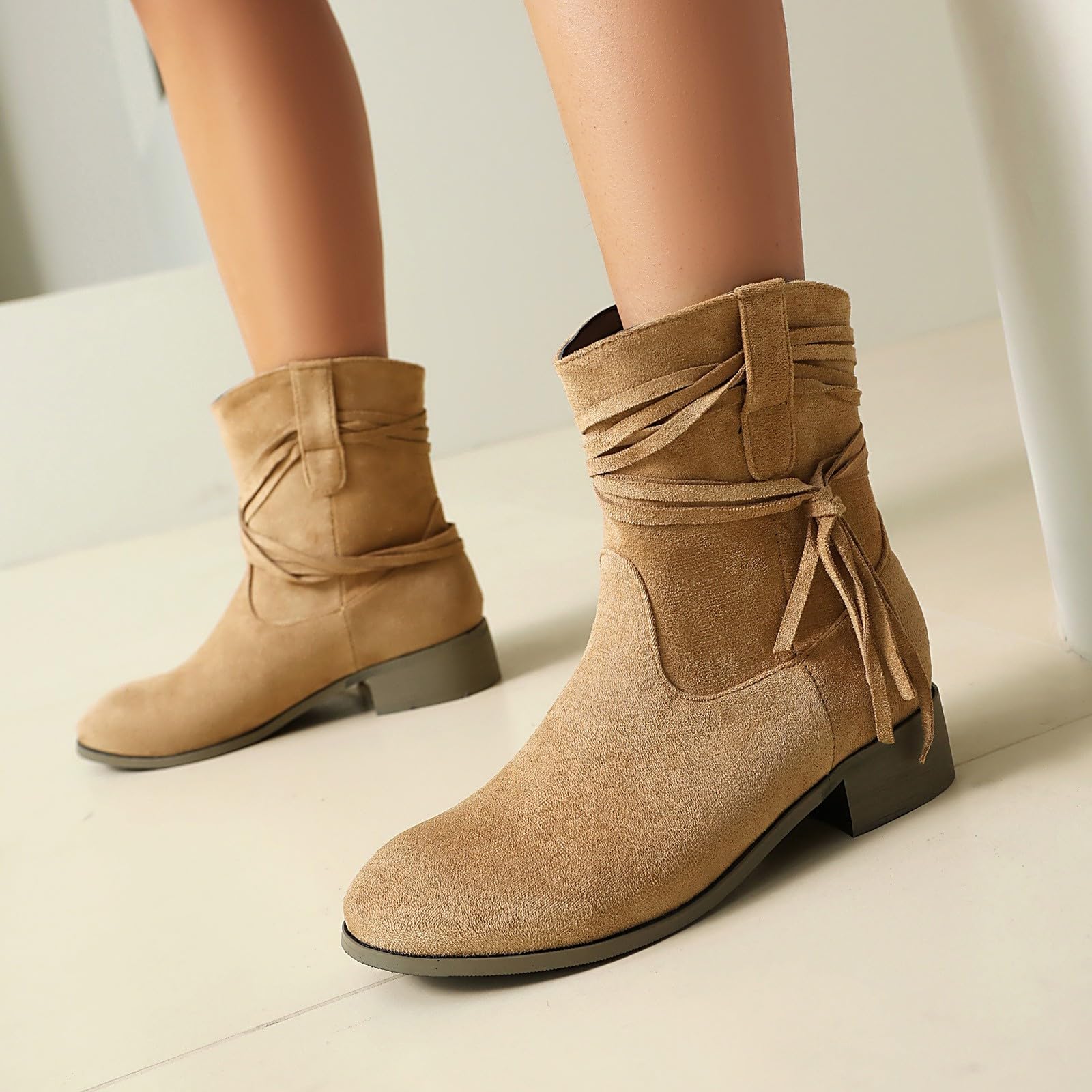 Stivaletti Donna Suola Antiscivolo Comodi con Tacco Stivali Leggero Antivento Chic Stivaletto Robusti Vintage Elegante Stivali da Pioggia Stivaletti per Esterno Neve Trekking e Giardino