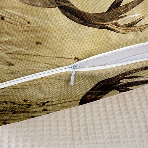 Miniatura 5 de Erosebridal Funda de almohada con diseño de cornamenta de 24 x 24 pulgadas, funda de almohada cuadrada decorativa con diseño de ciervos y ciervos