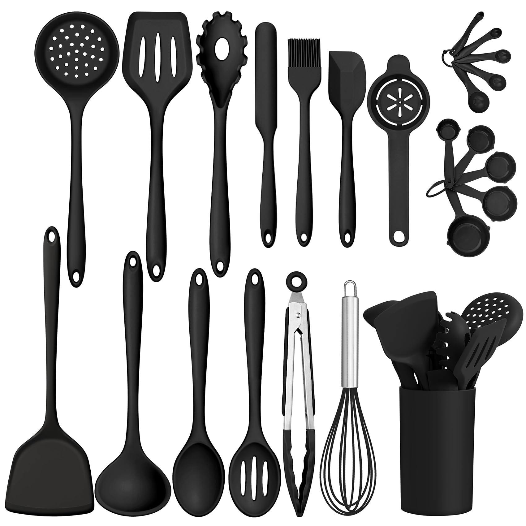 Kitchen Utensils Set, Homikit 24 Piece Silicone Cooking Utensils Set including Holder