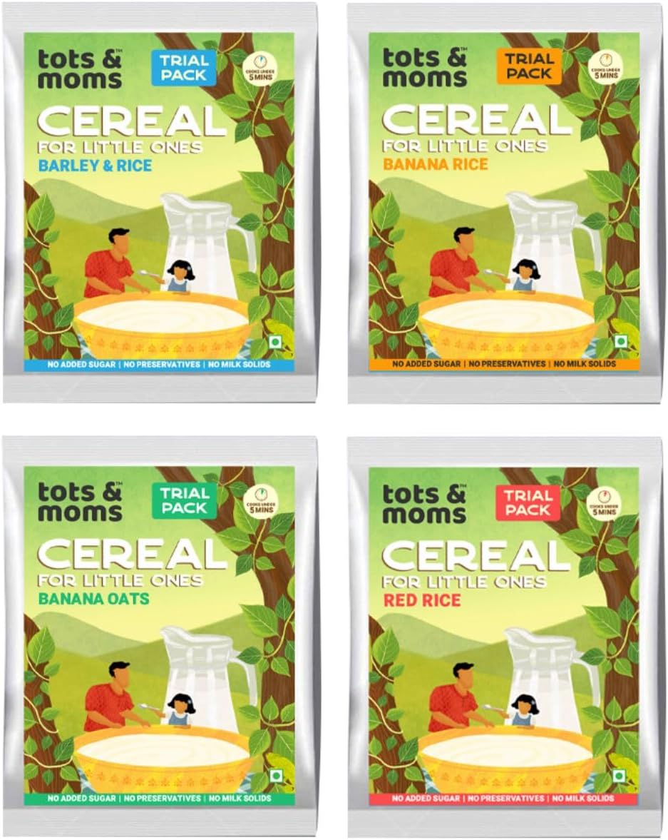 - TOTS AND MOMS Healthy Cereals Trial Combo | Organic and Preservatives free, Healthy Cereal | 4Packs