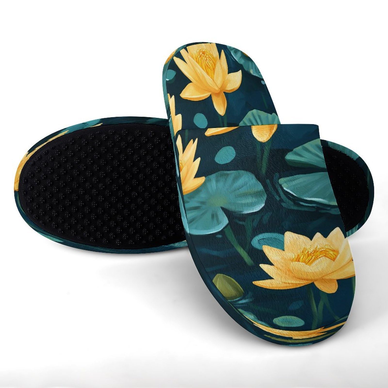Pantofole da uomo estive con rane con fiori in memory foam scarpe da casa leggere pantofole lavabili
