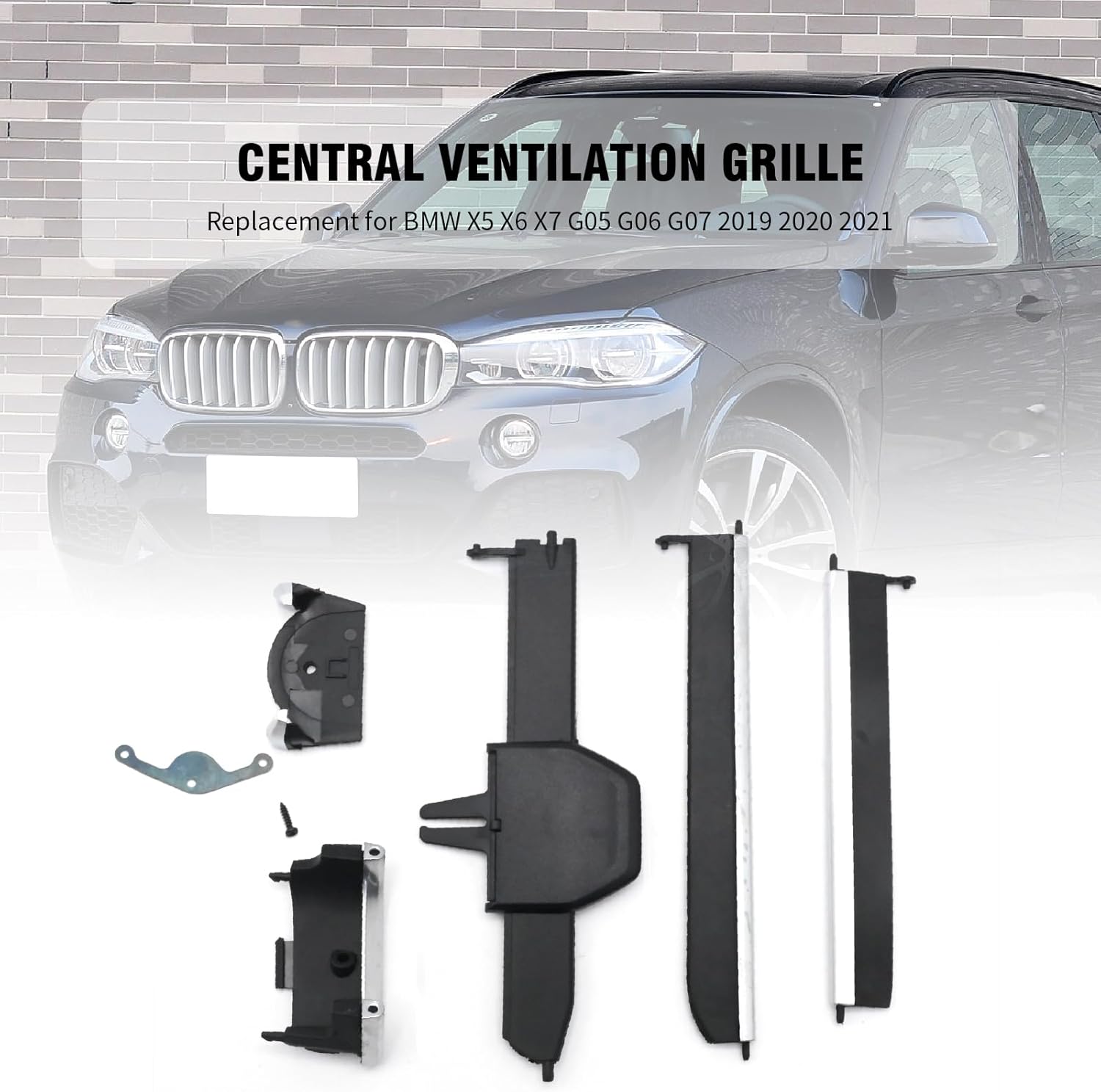 64119458543 Left Front Center A/C Air Vent Outlet Repair Kit Replacement for BMW X5 X6 X7 G05 G06 G07 2019 2020 2021