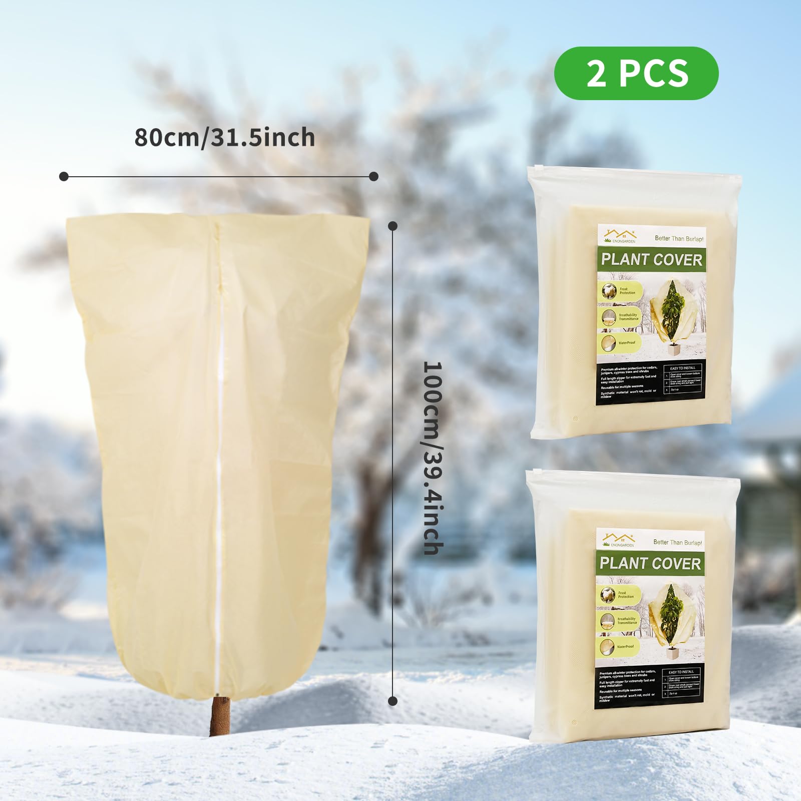 Hyran Voile Hivernage Plante Exterieur, 3 Pcs Voile D'hivernage, Housse Hivernage Plante Exterieur, Housses De Protection Pour Plantes, Voile Hivernage Olivier Palmier, 90x110cm