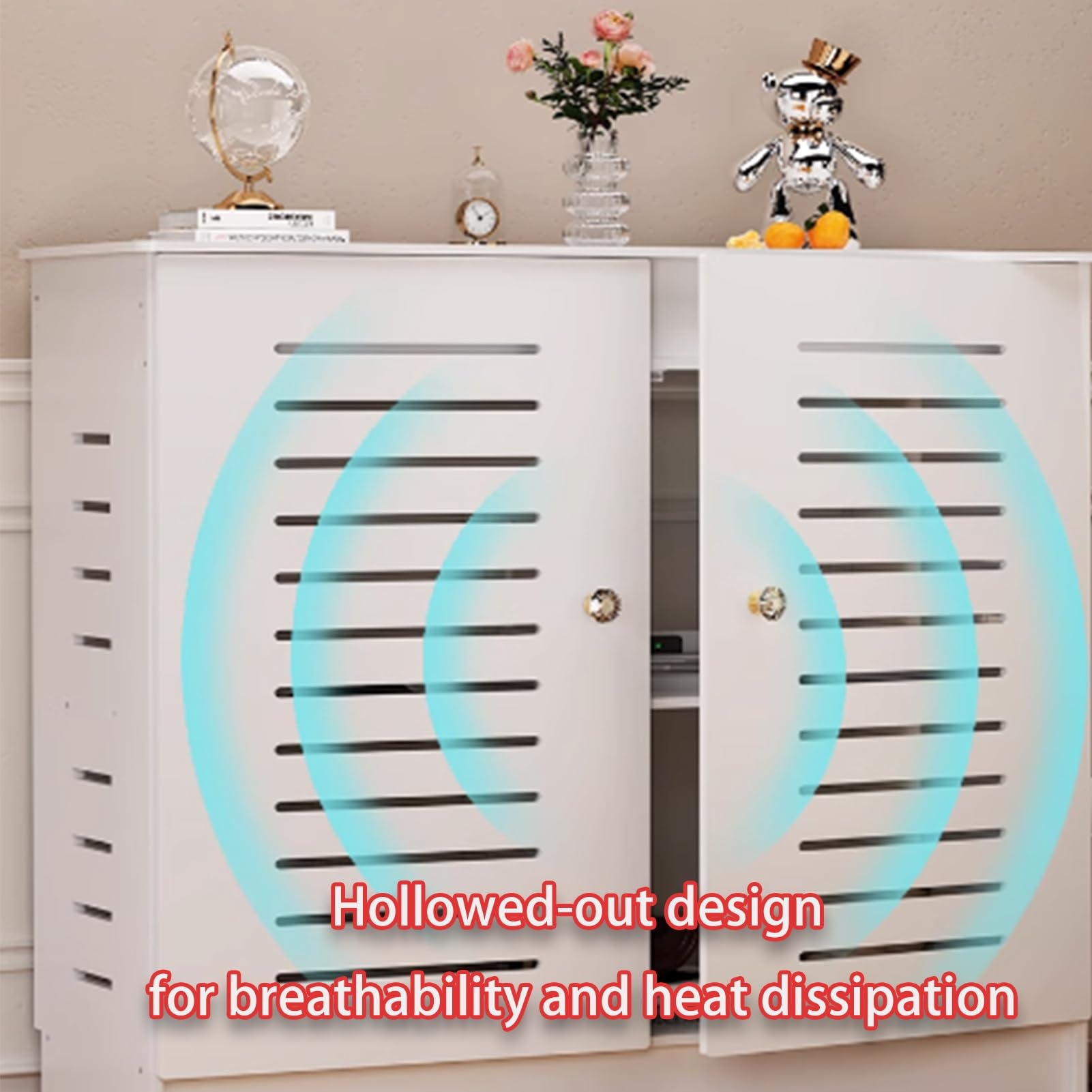 Boîtier de Rangement dissimulé pour routeur WiFi, Armoire de Rangement sur Pied en PVC Imitation Bois et Plastique, Cache-Modem, étagères Invisibles à Plusieurs(80x30x70cm/31.5x11.8x27.5in)