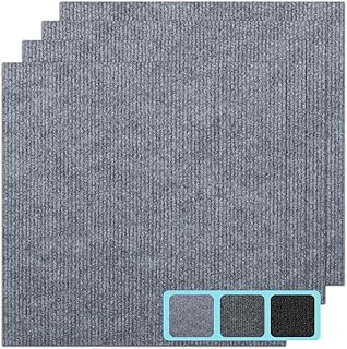 Carpet Tile 24” X 24” Self Adhesive Carpet Floor Tiles Anti-Slip Reusabl...