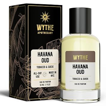 Wythe Havana Oud Fragrance for Men 1.7oz - Long Lasting All Day Cologne - Made in USA with Clean Ingredients Rosewood, Leather & Saffron - Exotic, Leathery and Rich Fragrance