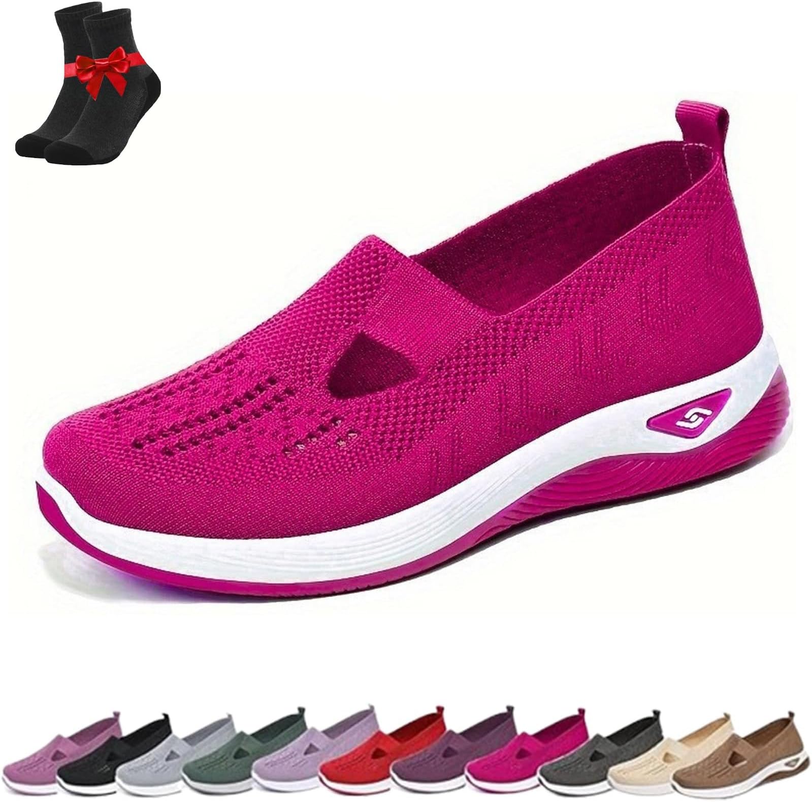 Bemoda Orthopedic Shoes, Beemoda Women's Casual Breathable Slip On Orthopedic Mesh Walking Sneakers