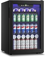Vista 8 de Refrigerador enfriador de bebidas de 4.5 pies cúbicos - Mini refrigerador de 145 latas con puerta de vidrio para refrescos, cerveza, vino, 4.5 pies