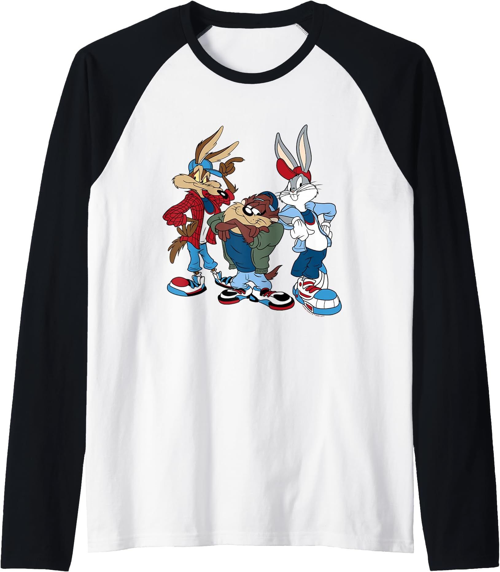 Wiley, Bugs, Taz Raglan Baseball Tee