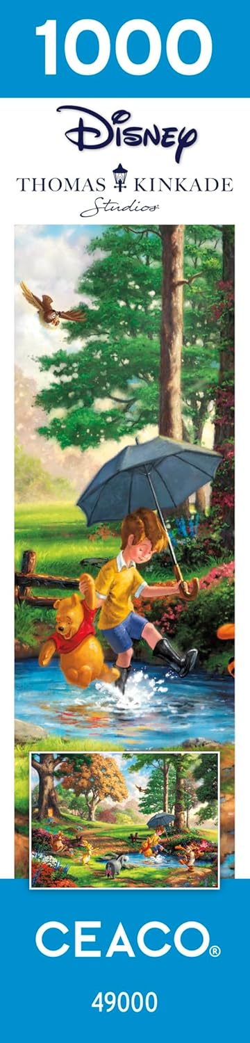 Ceaco - Puzzles for Adults 1000 Pieces Thomas Kinkade Disney Winnie the Pooh Jigsaw, Made in USA, Premium Recycled Board