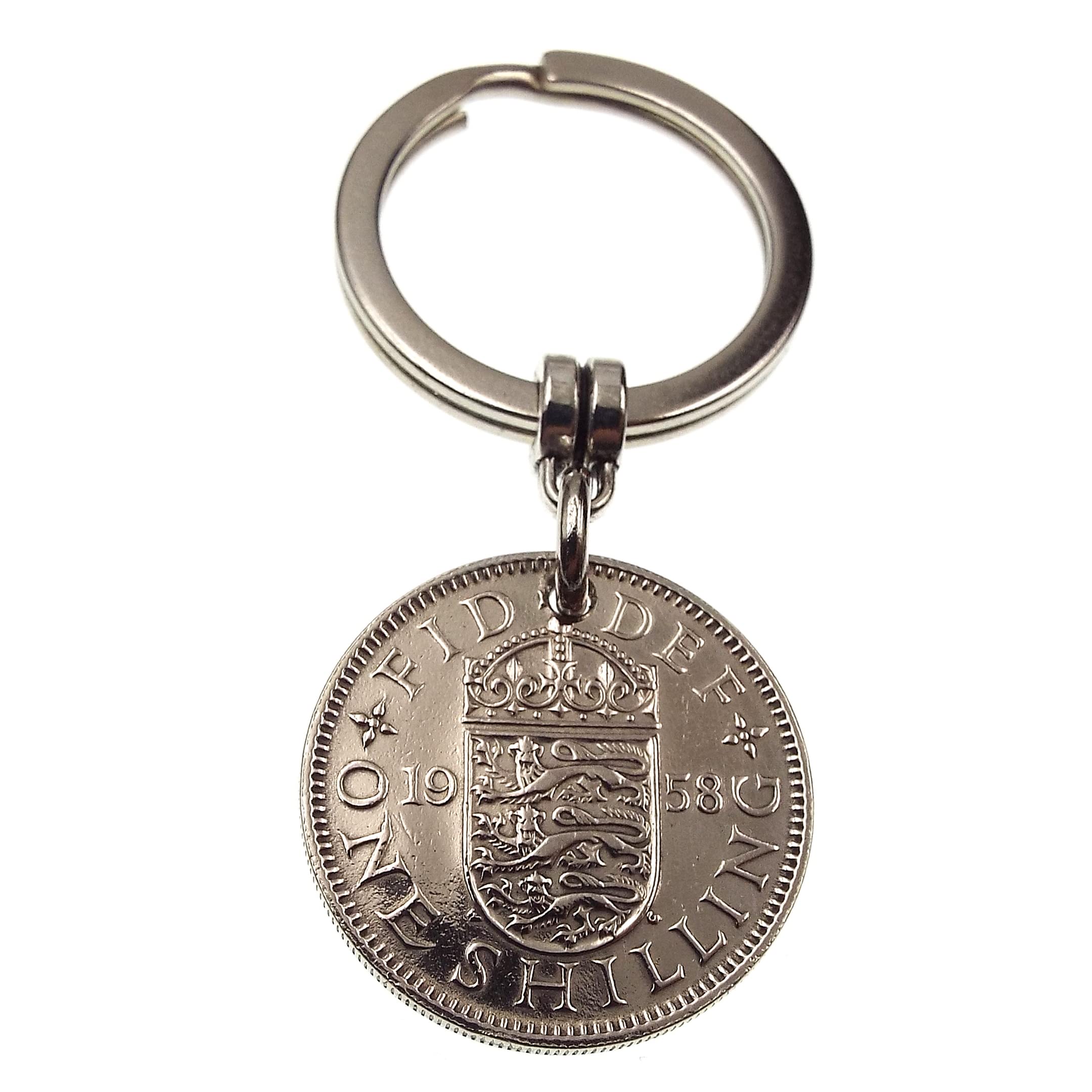 A Silver Dream 1958 English Shilling Coin Keyring