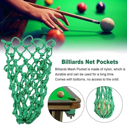 Miniatura 4 de Bolsillos de malla de billar, bolsas de club, 6 piezasjuego de mesa de billar, accesorios de billar, bolsillos de red de nailon, bolsillos de