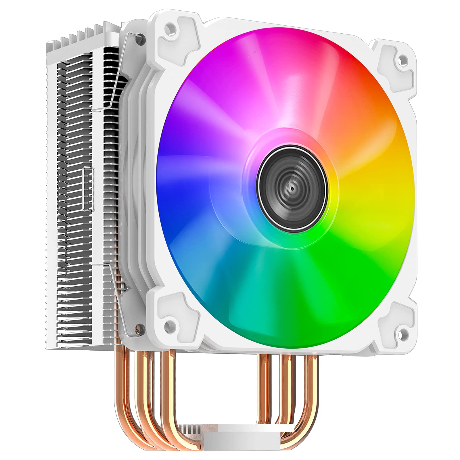 JonsboCR1000 RGB CPU Air Cooler, 4 Heat-Pipes, 158mm RGB CPU Fan, Aluminum Fins, Removable 128mm PWM Fans for AMD Ryzen/Intel LGA1151 CPU Cooler, Air Cooling Fan for CPU, White