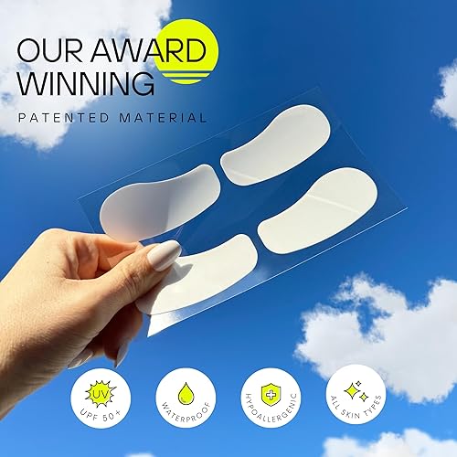 Miniatura 5 de Sun Patch, Parches reutilizables de protección solar para debajo de los ojos, 100% silicona para protección UV, calcomanías faciales con UPF 50, 1