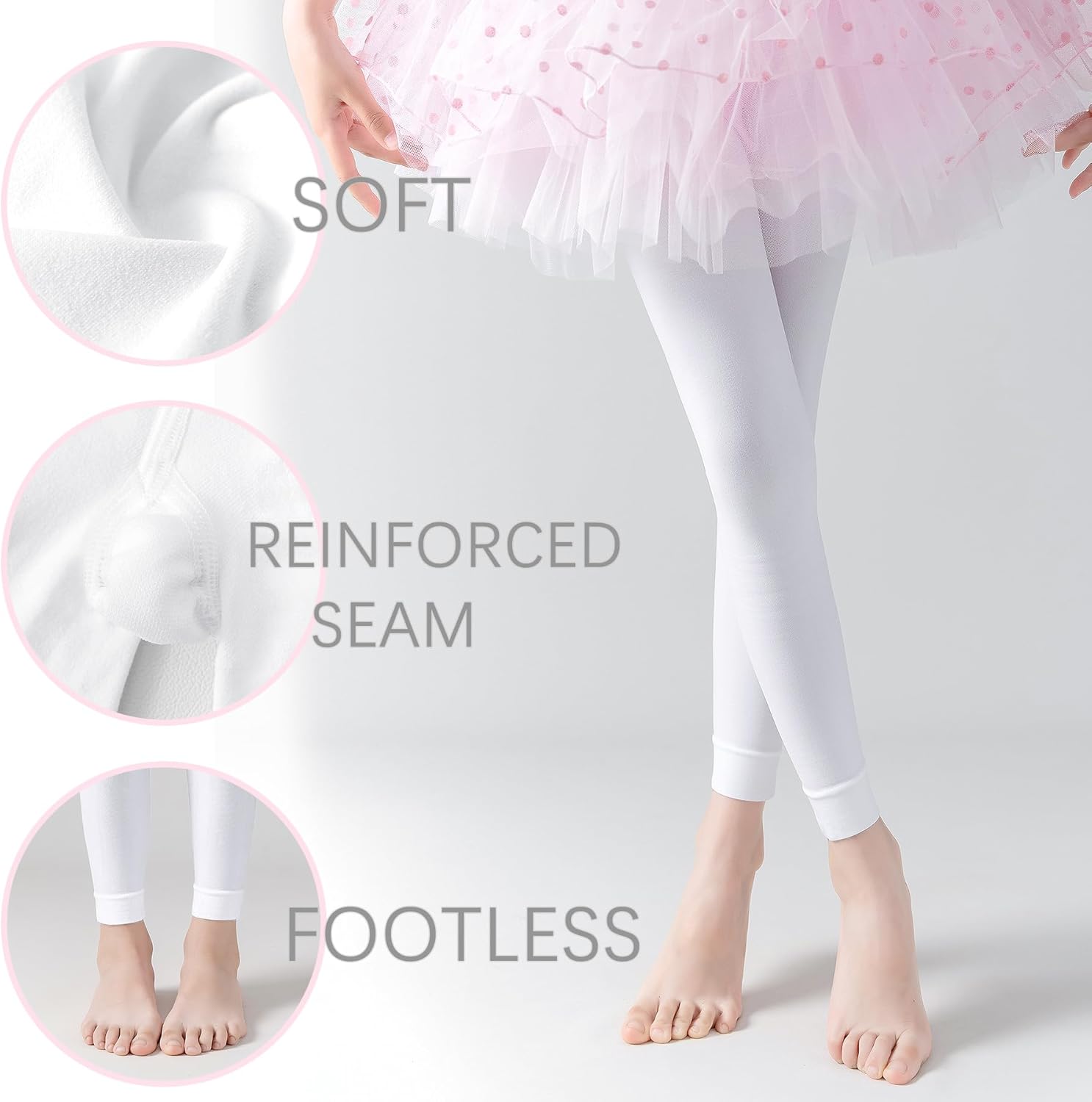Footless Ballet Tights Girls Dance Tights School Girls Footless Gymnastics Leggings Pantyhose Stockings - Image 5