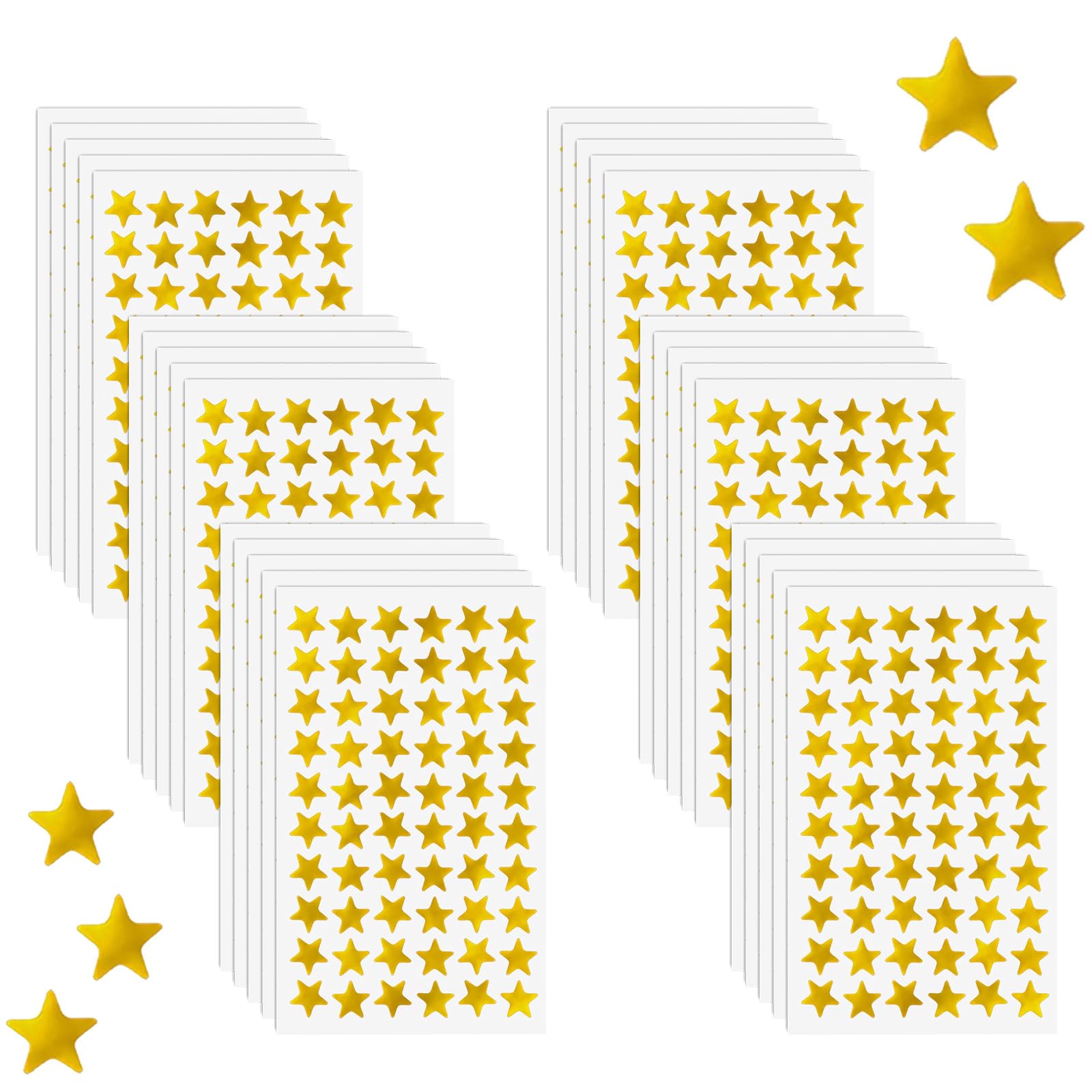 Recompensa de Estrellas Pegatinas, 1800 Piezas Pegatinas de Estrellas, Pegatinas de Estrellas Doradas, Dorada Pegatina Niños, Pegatinas de Estrellas Adhesivas, para Niños Escuela Oficina (30 Hojas)