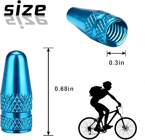 Miniatura 9 de Black Presta - Tapas de válvula de aluminio anodizado para neumáticos de bicicleta, cubiertas de vástago de polvo de aire, utilizadas en válvulas