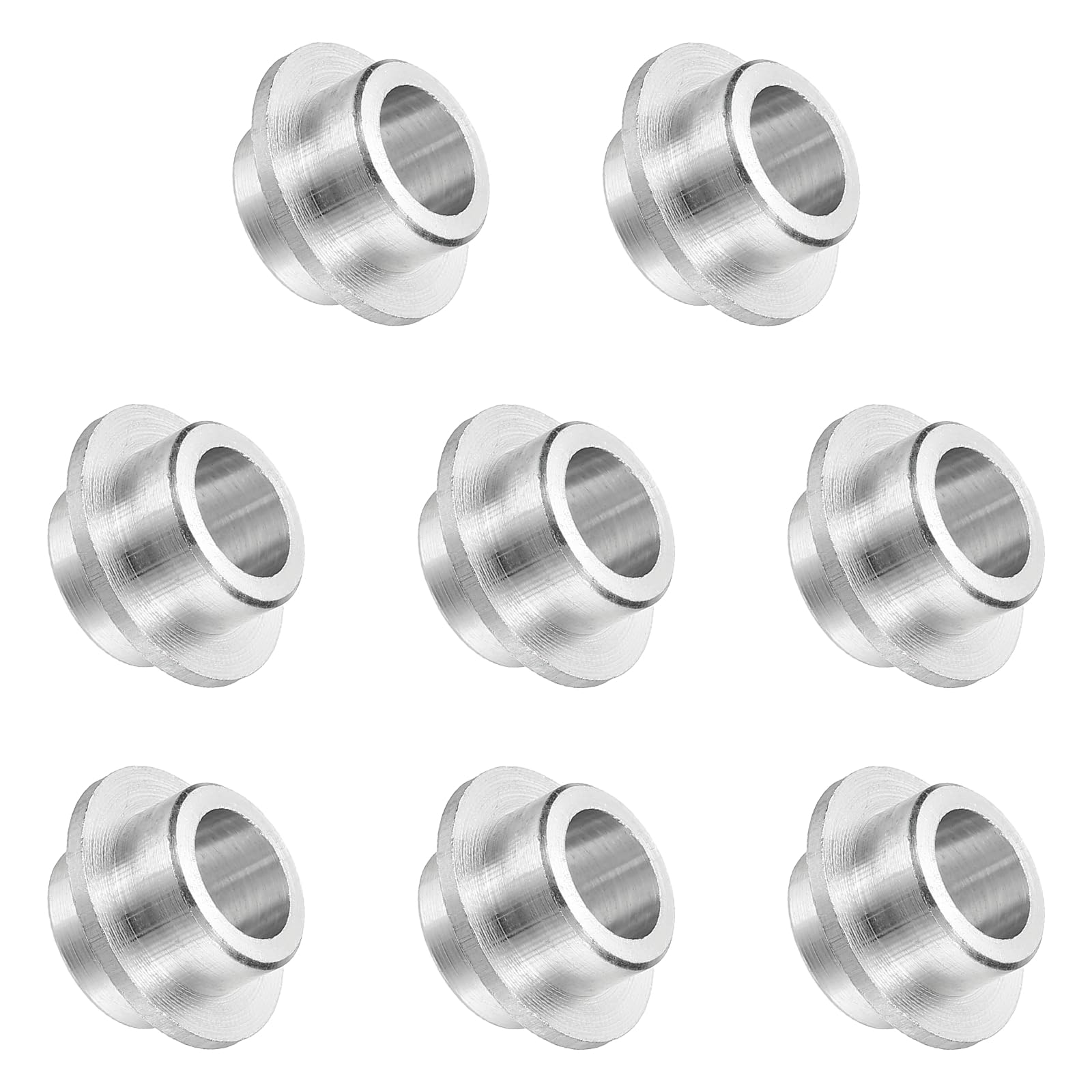YELARXI Inline Skate Bearing Bushing Spacers, Skate Axles Shaft Spacers Roller Bushing Gasket Wheel Center Bearing Fitting for (Skating/Skateboard) 8mm & 8 Pcs & Aluminum & Silver