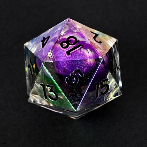 Miniatura 3 de UBEUCK DND Longan Dice, Dungeons & Dragons Edge Dados de resina afilada, 7 piezas de dados de núcleo líquido con caja de regalo. Troquel de resina