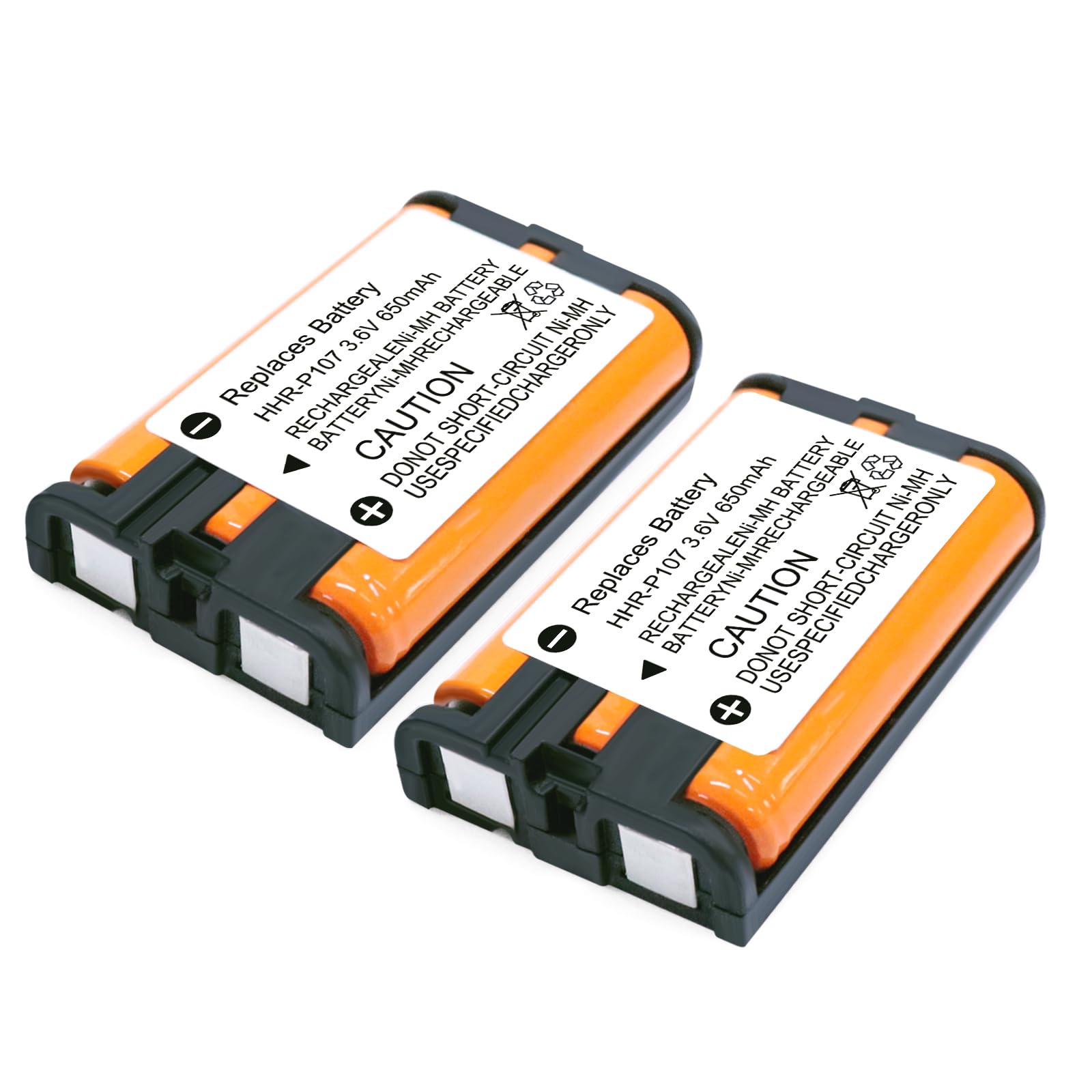 2 Pack HHR-P107 NI-MH Rechargeable Battery for Panasonic 3.6V 650mAh Battery for Cordless Phones…