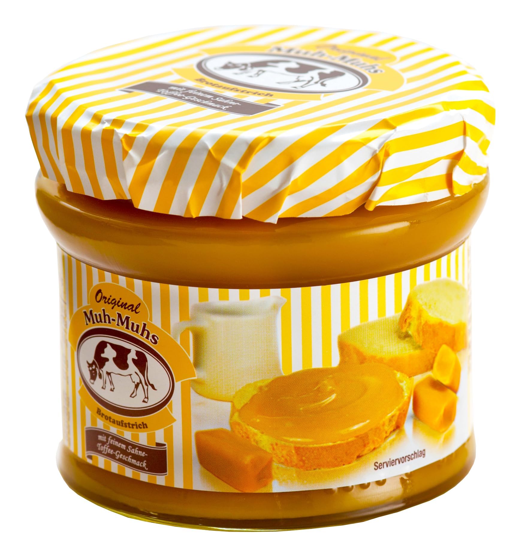 Original Muh‑Muhs Toffee Brotaufstrich 245g – Toffigkeit zum Streichen mit unvergleichlichem Sahne-Toffee Geschmack – Frei von Palmöl, Nüssen und Gluten (1 x 245g)