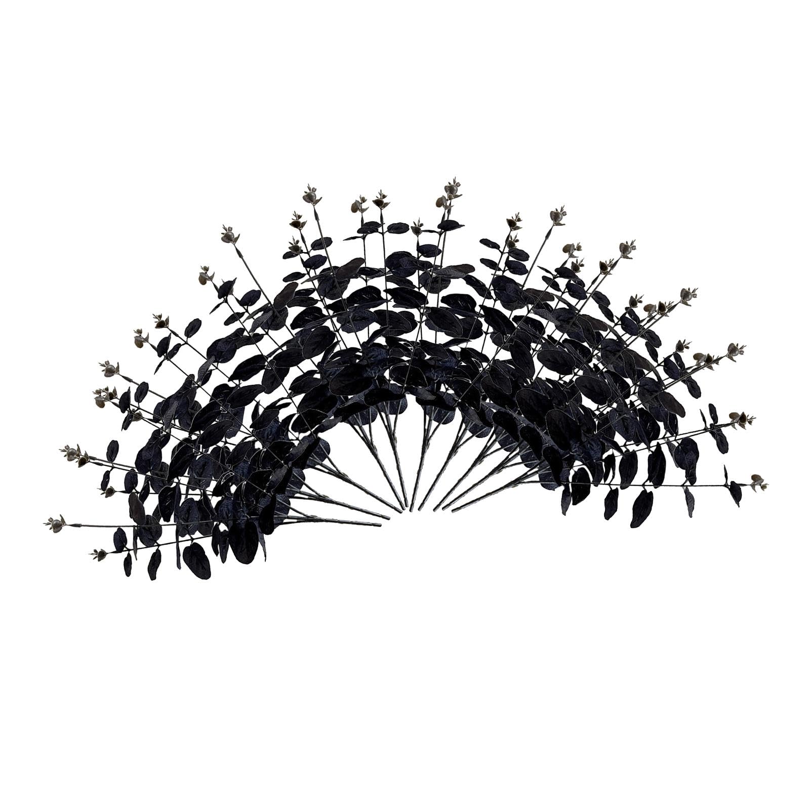 Yhplxyuus 1/10 / 12Pcs Artificial Branch, 34cm Artificial Plant Black Leaves for Halloween Party Centerpieces, Home Decoration Decoration