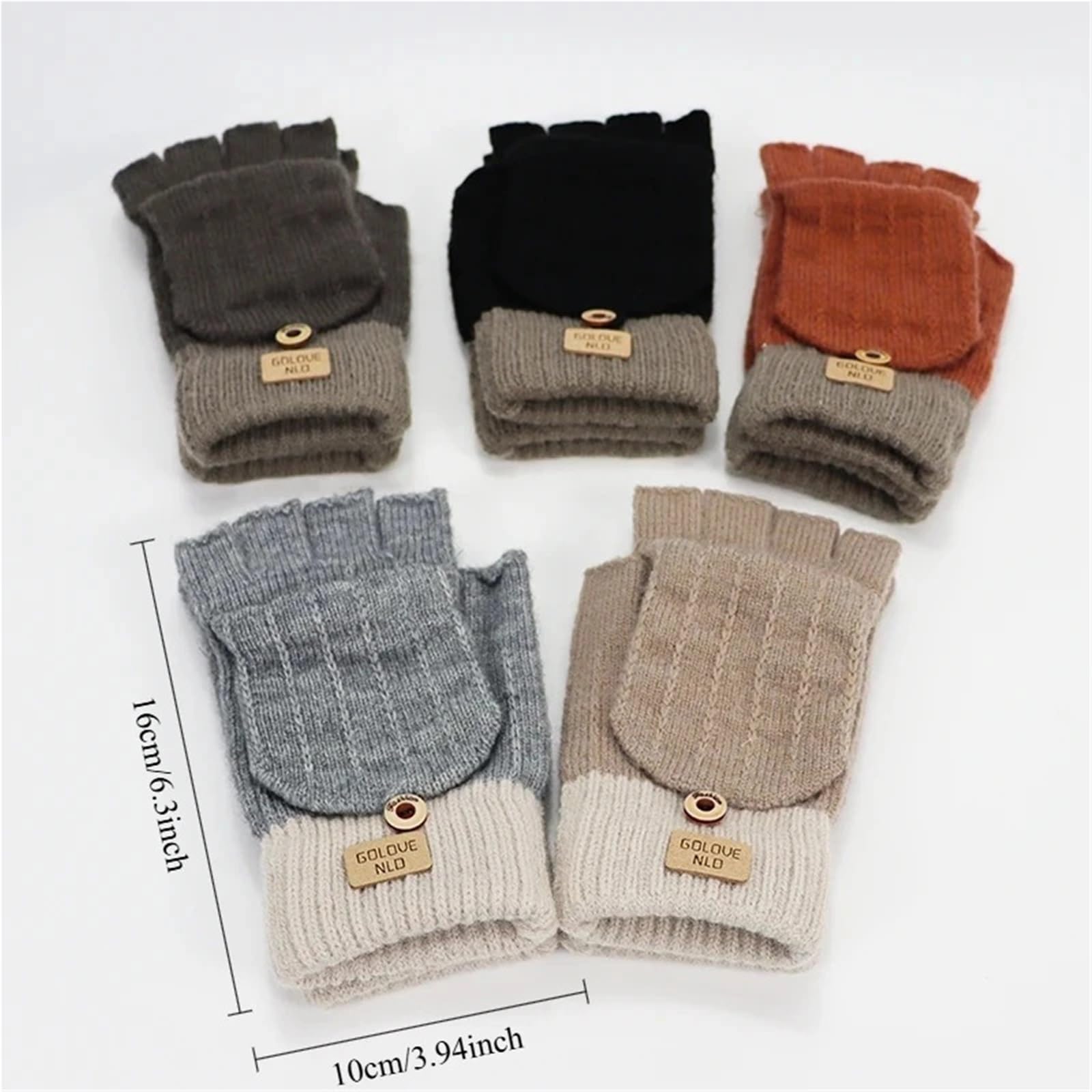 Guantes De Punto Guantes de Invierno sin Dedos for Mujer con Cubierta Protectora for sólido Unsex Hombres cálidos para Caminar Y Correr