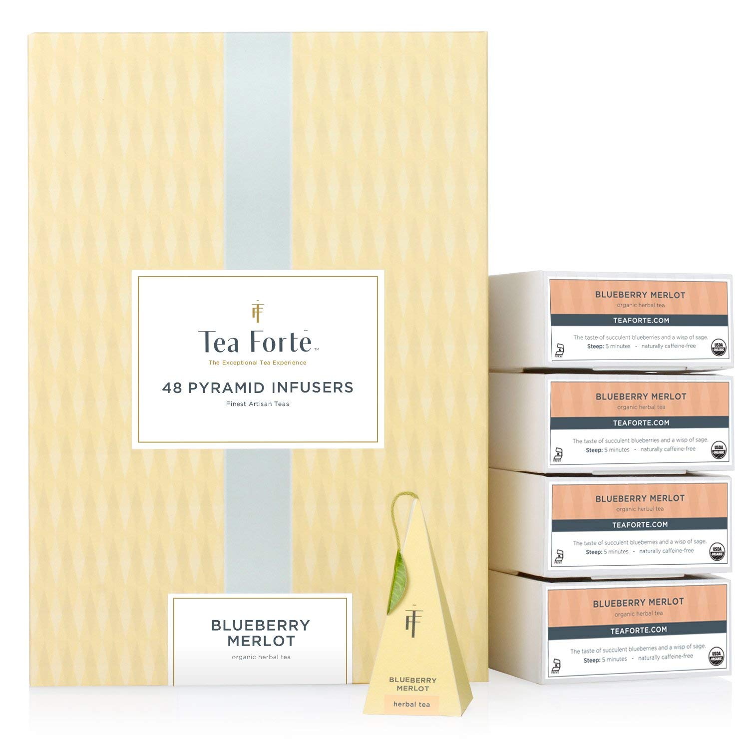 Tea Forte Organic Blueberry Merlot Früchtetee 48 tee-pyramiden - Blueberry Merlot Event Box by Tea Forté