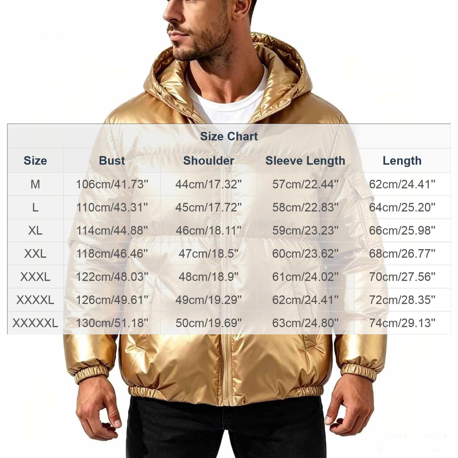 Glänzend Steppjacke Herren mit Kapuze Daunenjacke Warme Winterjacke Parka